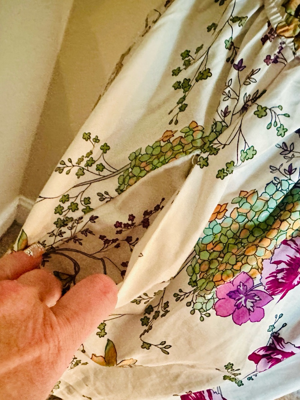 NWT Anthropologie Somerset 2x Floral Maxi Dress with Pink Trim Purple Accents - Picture 7 of 8